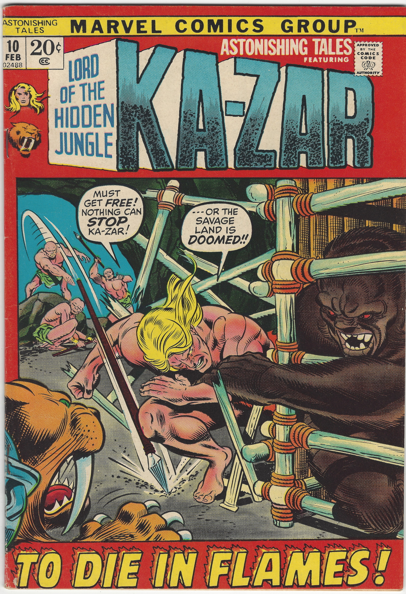 Astonishing Tales Ka Zar 10 February 1972