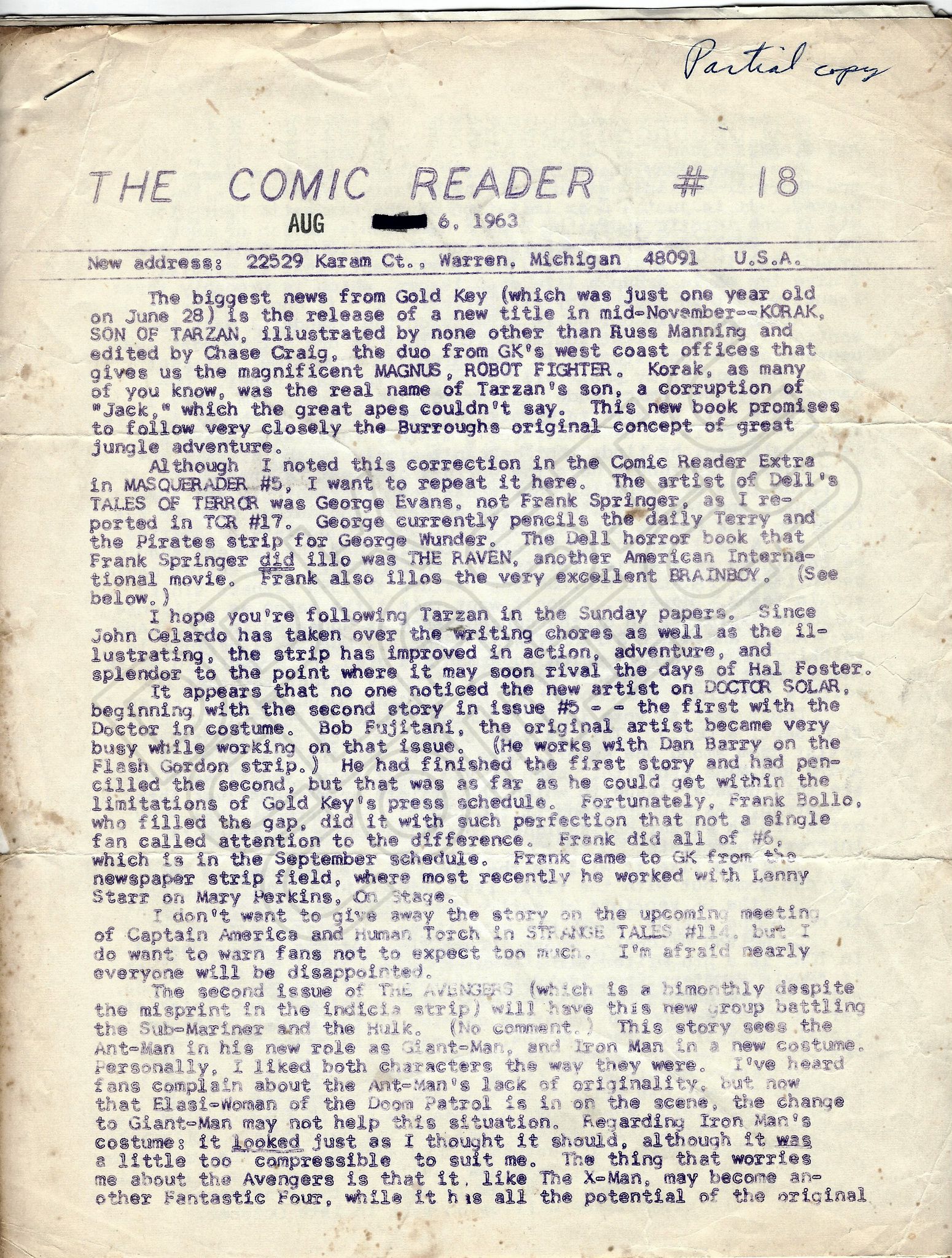 Comic Reader 18 August 1963