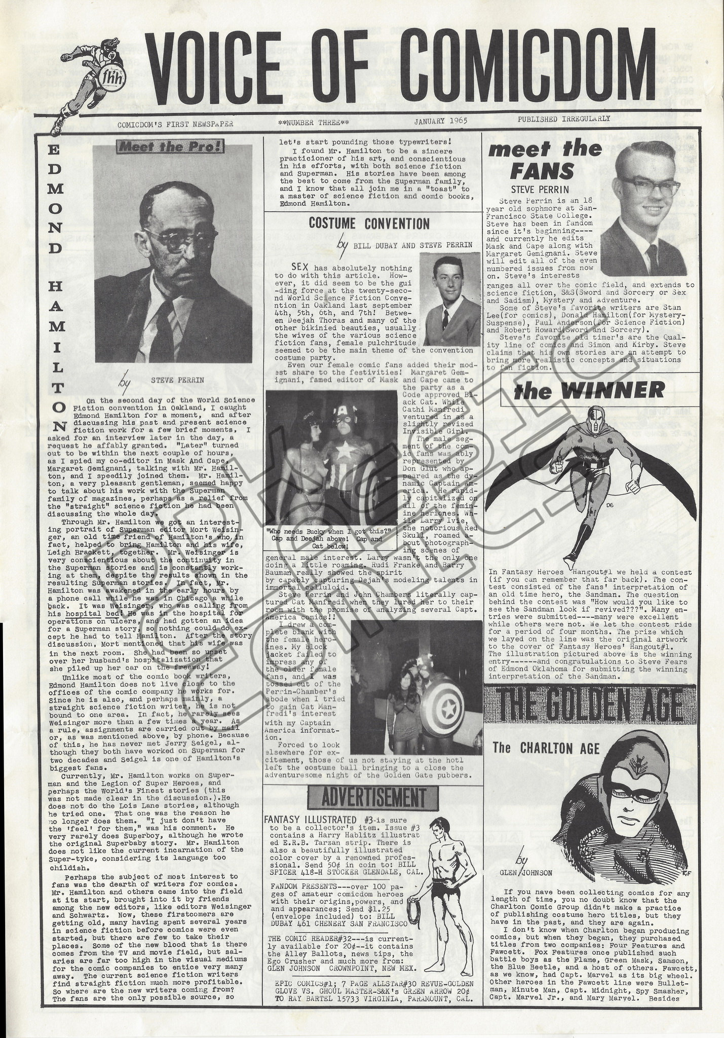 Voice of Comicdom Newspaper issue 3 Jan 1965