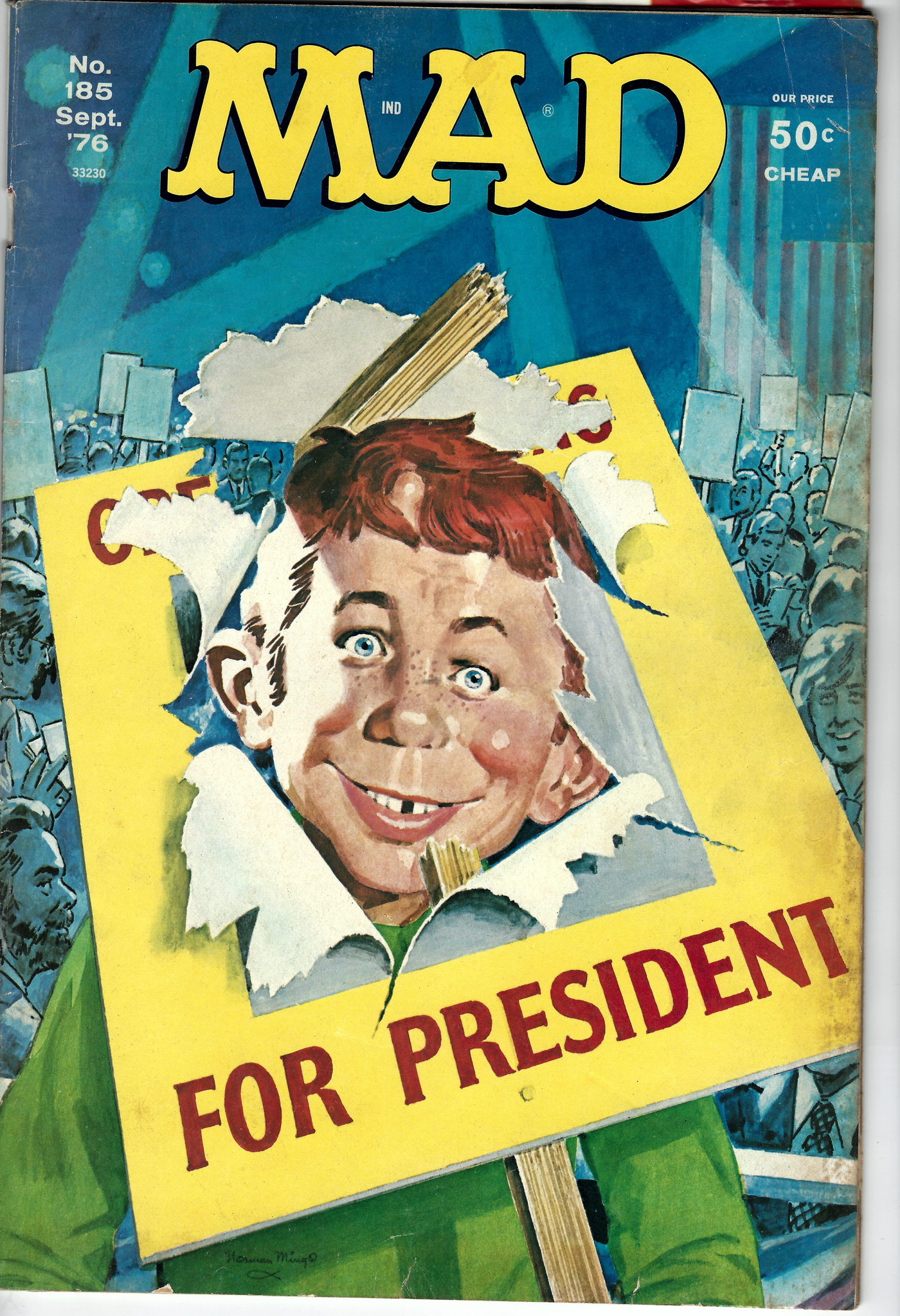 Mad Magazine 185 September 1976 Alfred E Neuman for President